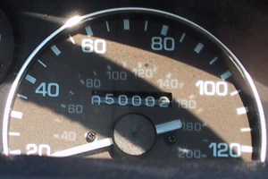 A toy turns 50k, in a traffic jam.