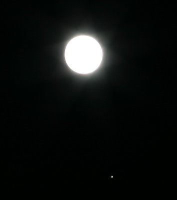 Moon and a planet, probably mars